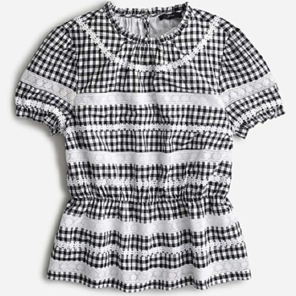 Daisy Chain Peplum Top in Gingham